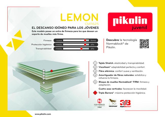 COLCHÓN MODELO LEMON PIKOLIN