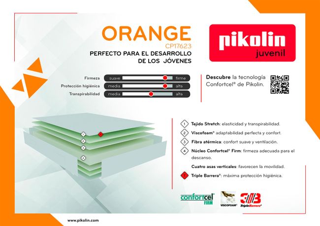 COLCHÓN MODELO ORANGE PIKOLIN